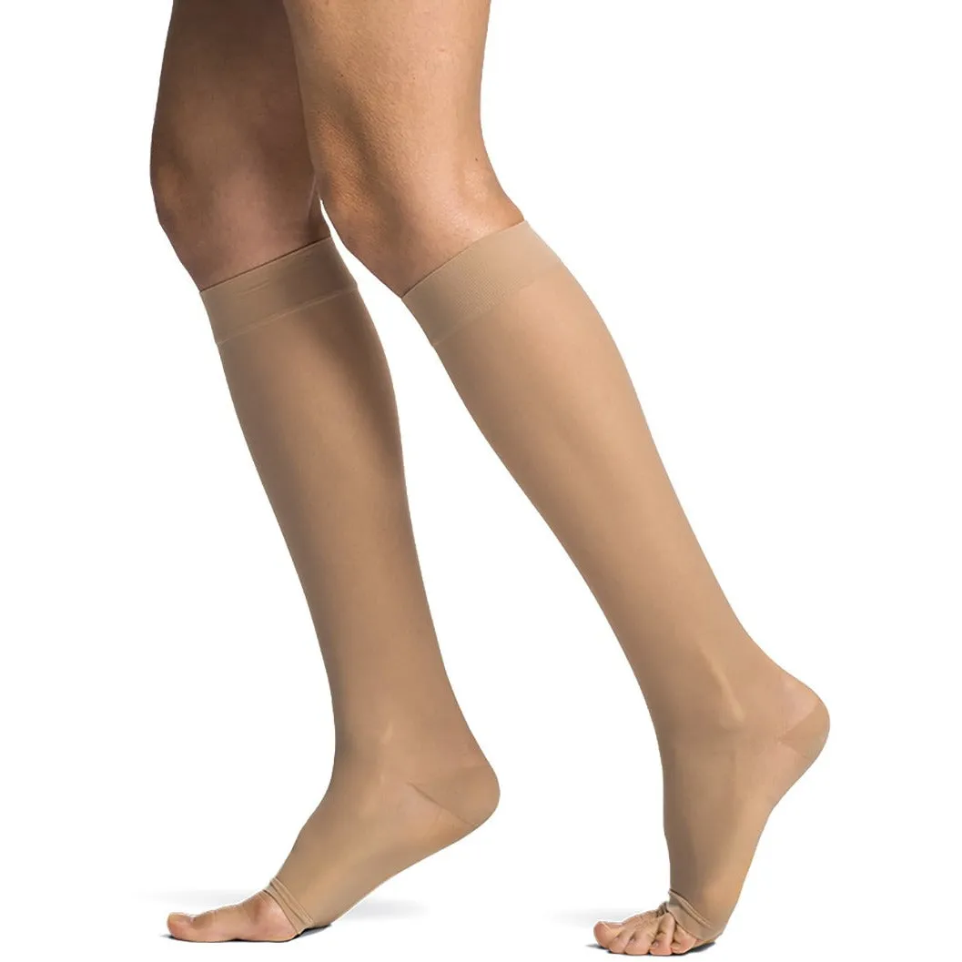 Sigvaris Sheer Women's Knee High 15-20 mmHg, Open Toe