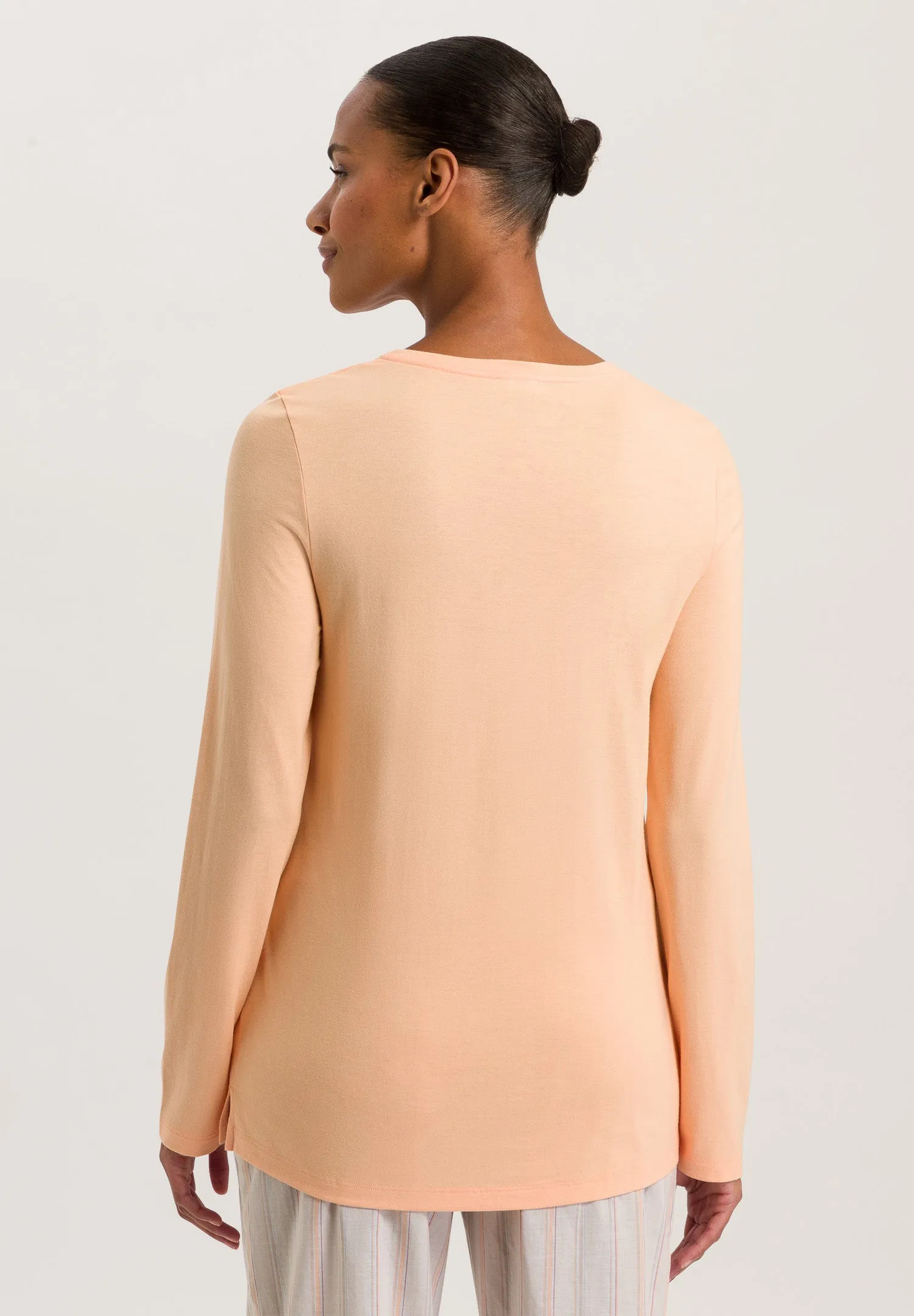 Sleep And Lounge Relaxed Round Neck Top | Peach Nougat 77844-2274