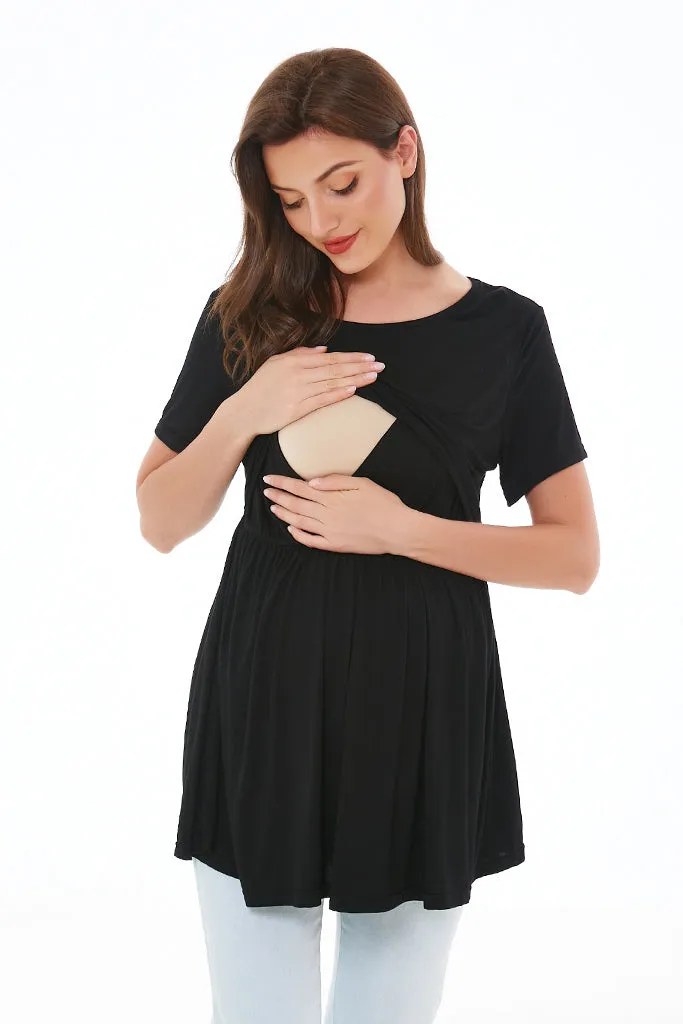 Smallshow Draped Front Maternity Nursing Top