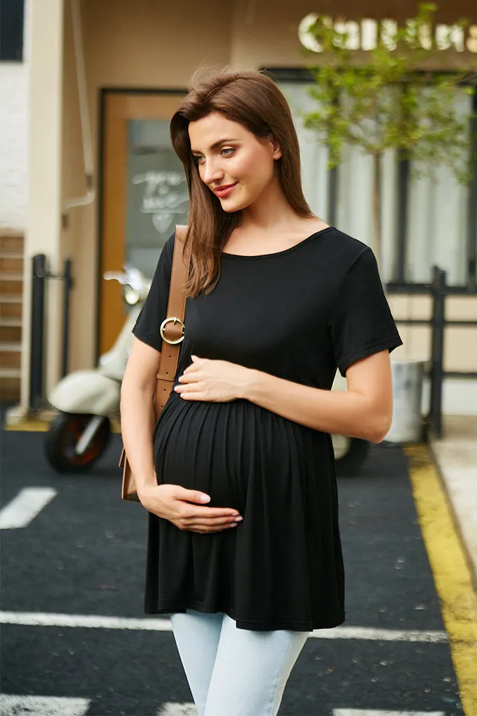 Smallshow Draped Front Maternity Nursing Top