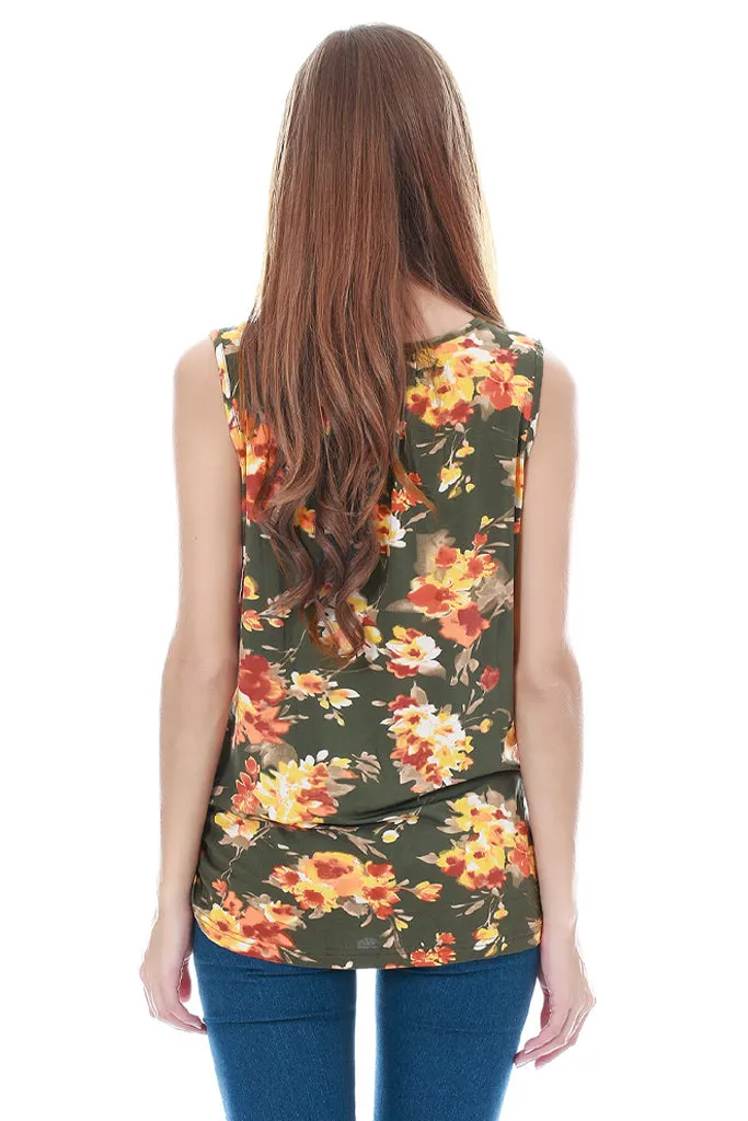 Smallshow Sleeveless Floral Maternity Nursing Tank Tops