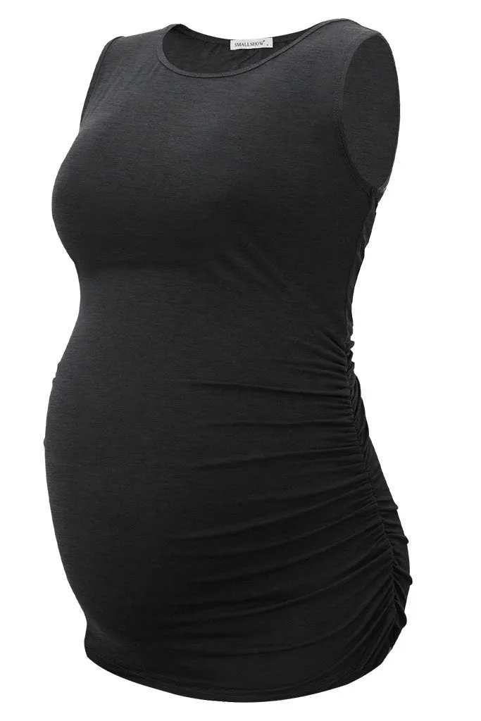 Smallshow Summer Ruched Maternity Tank Tops