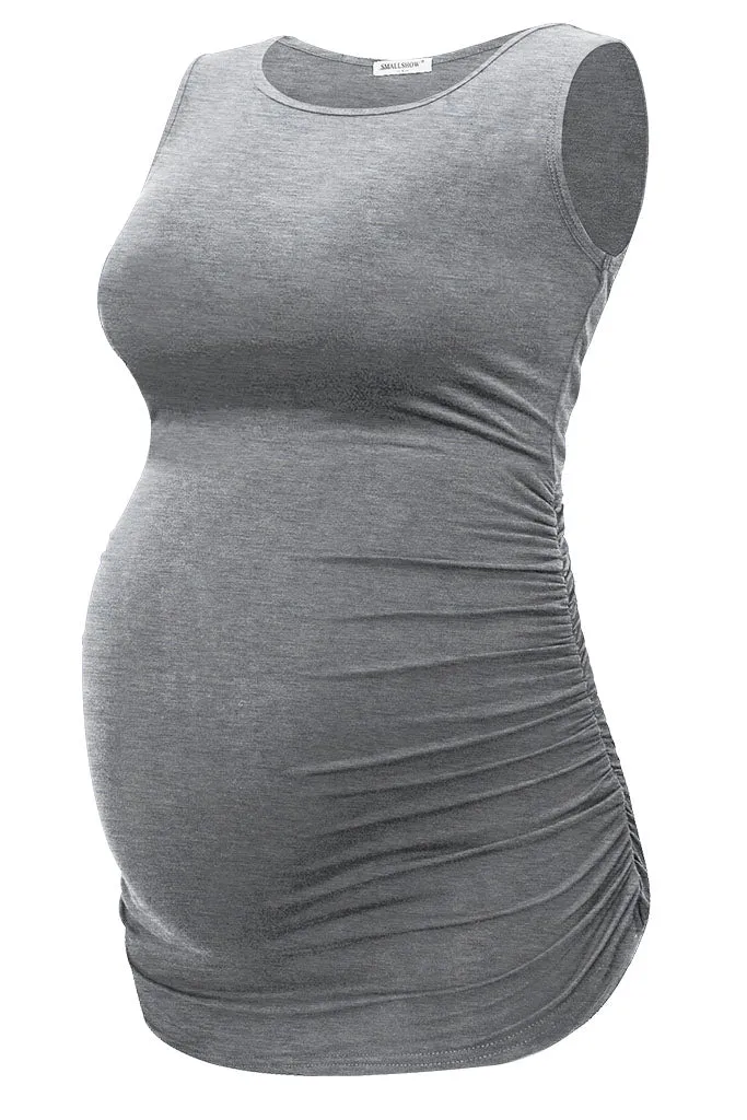 Smallshow Summer Ruched Maternity Tank Tops