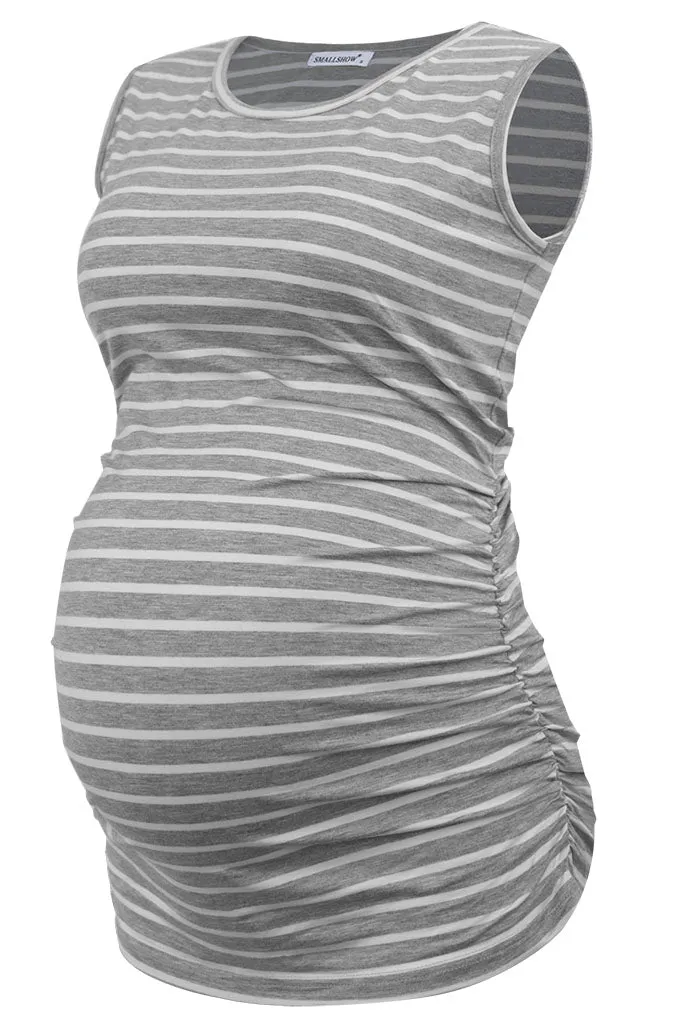 Smallshow Summer Ruched Maternity Tank Tops