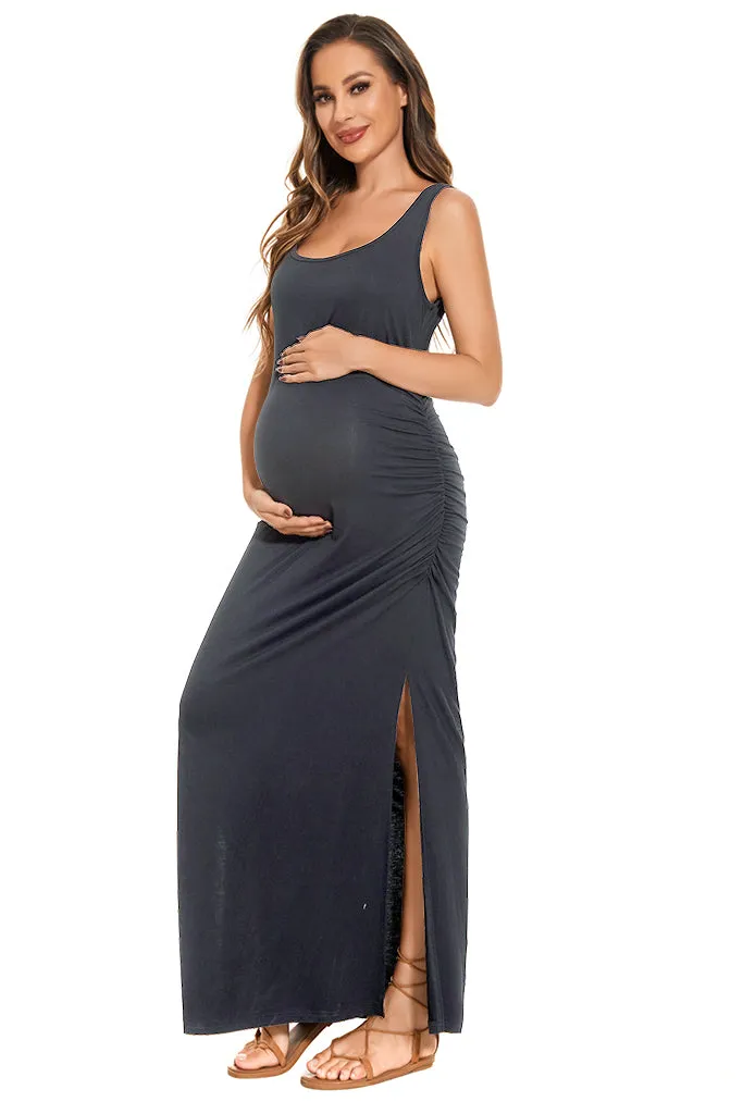 Smallshow Summer Sleeveless Maternity Maxi Dress