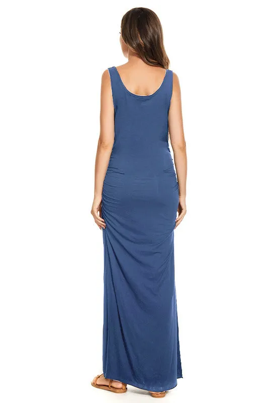 Smallshow Summer Sleeveless Maternity Maxi Dress