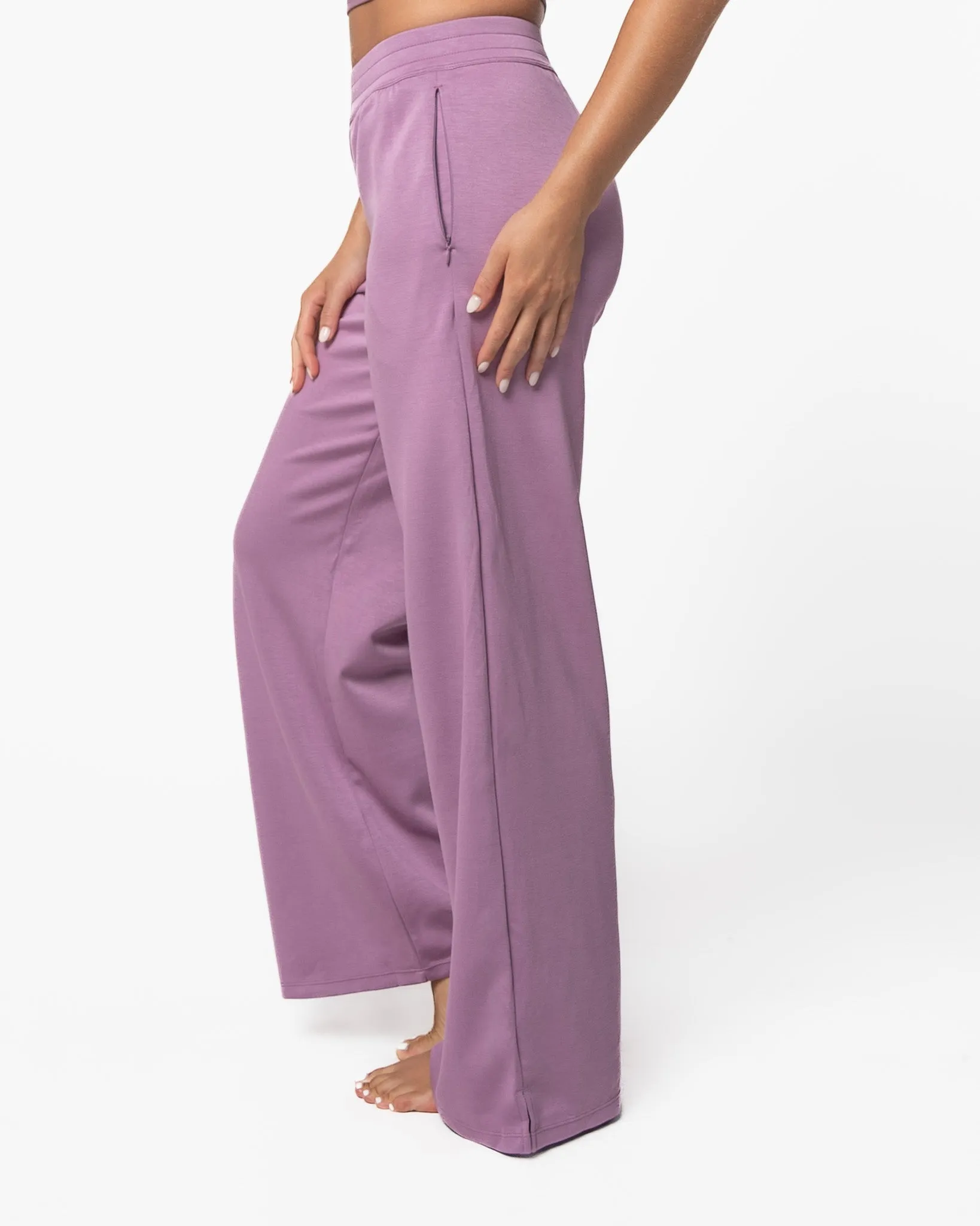 Soft Scuba Wide Leg Pant - Hazy Lilac