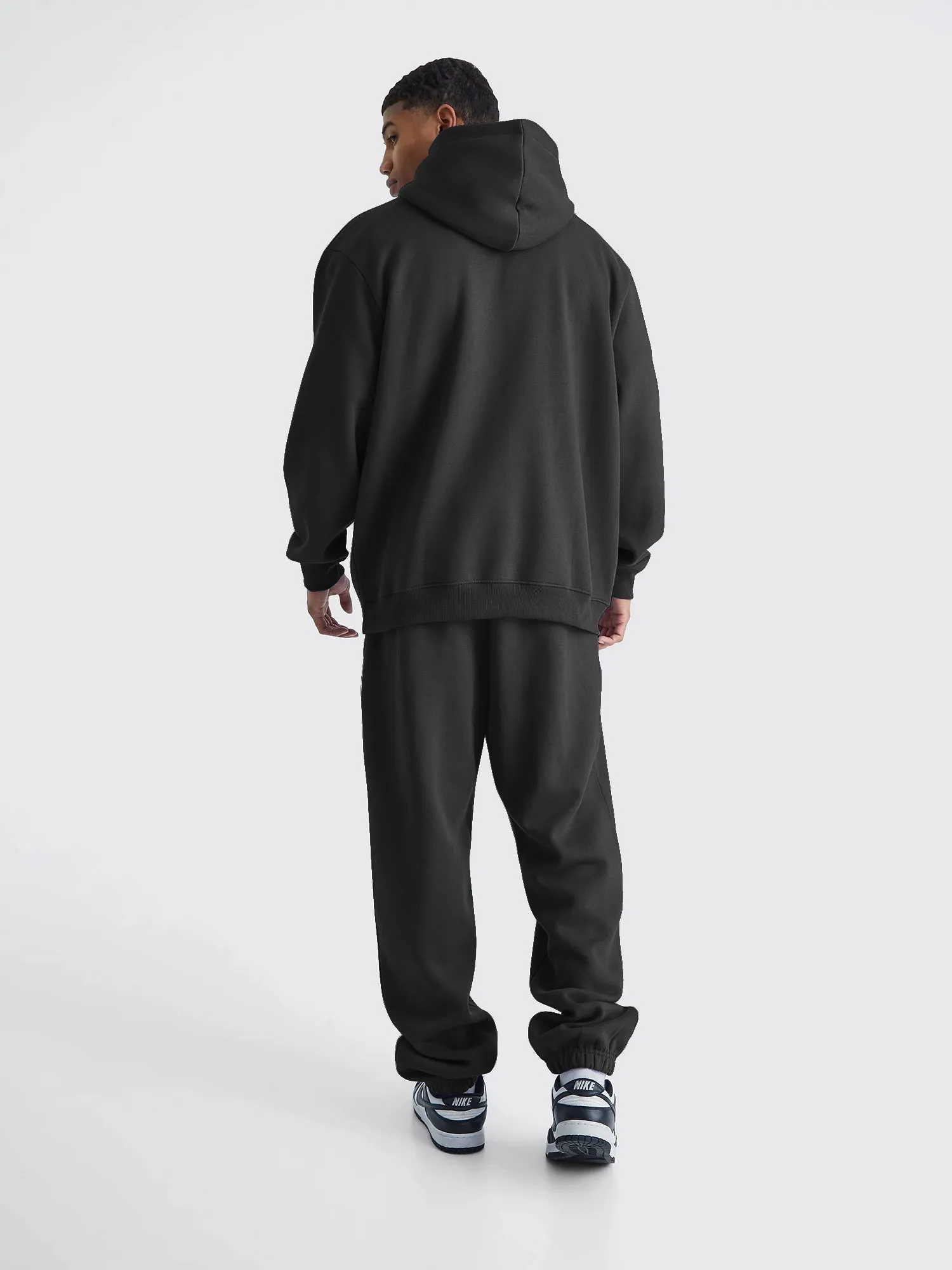 Solid Black Sweatshirt and Jogger Cozy Cut Co-Ords