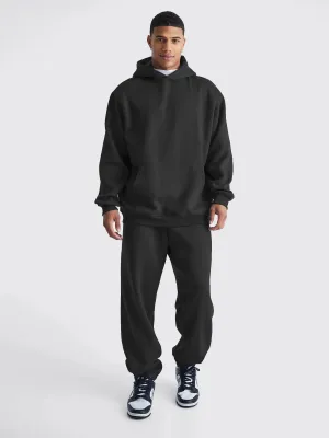 Solid Black Sweatshirt and Jogger Cozy Cut Co-Ords