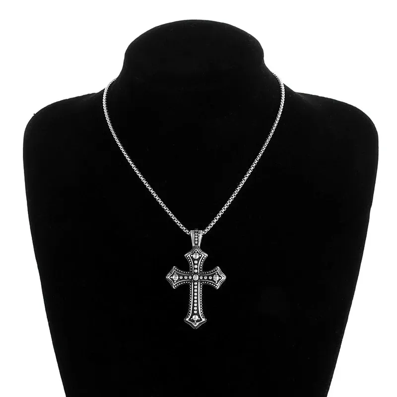 Stainless Steel Stylish Cross Pendant Necklace