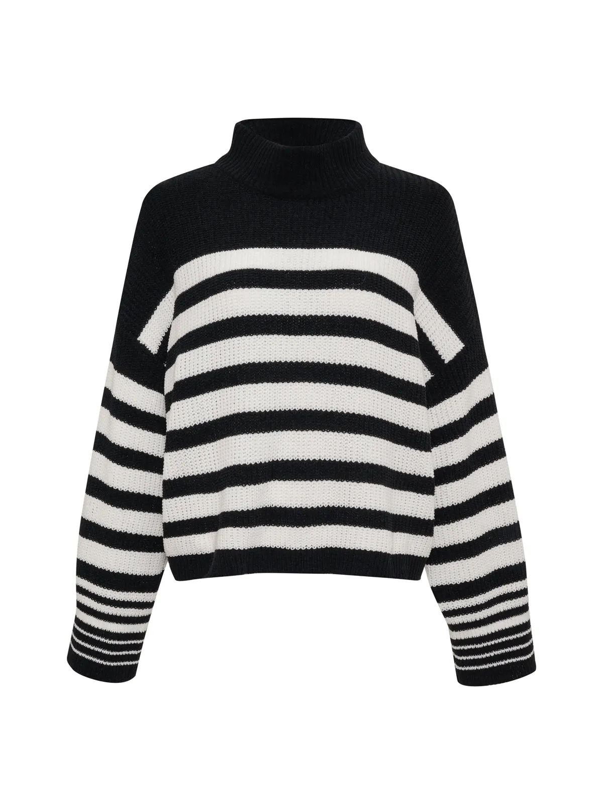 Stay Cozy Sweater Black Chalk Stripe