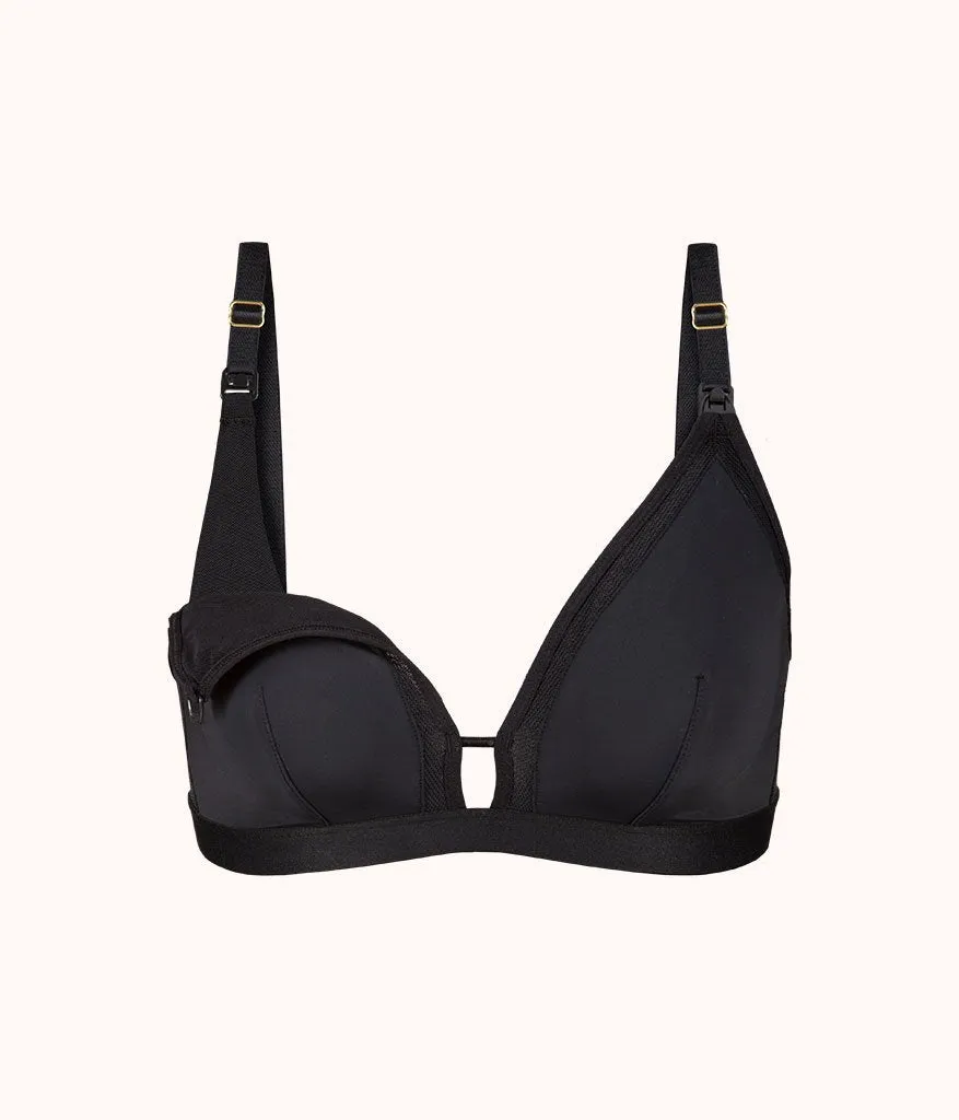 The Busty Nursing Bralette: Jet Black