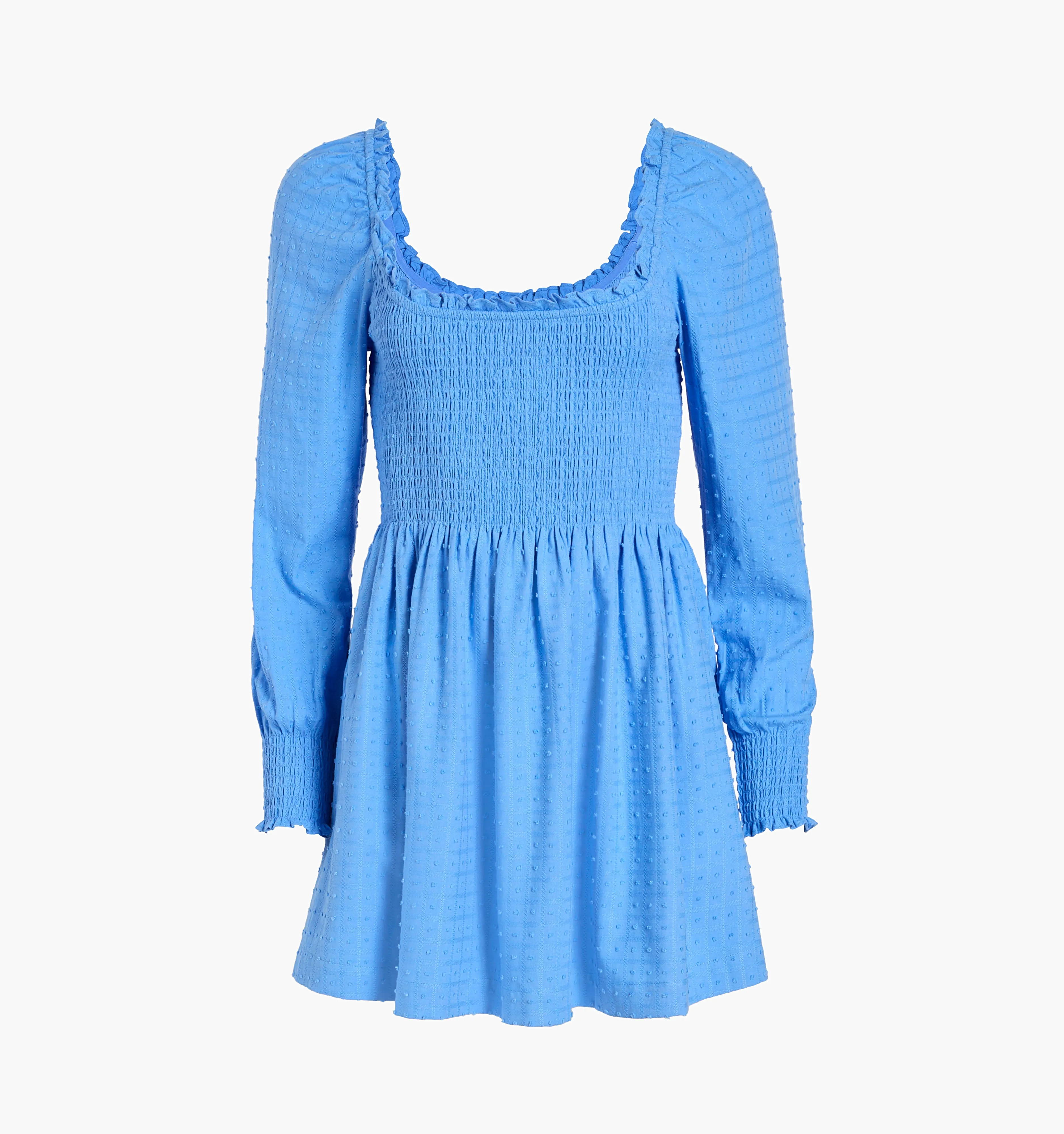 The Maternity Norah Nap Dress - Hydrangea Blue Textured Clip Dot