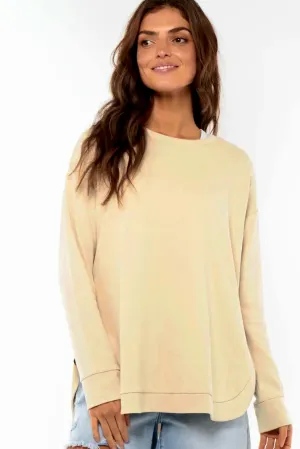 Warm Hearts Knit Maternity Nursing Top in Stone