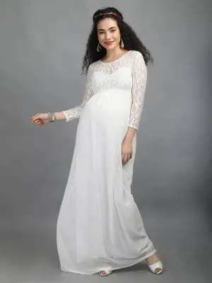 White Lace Maternity Dress