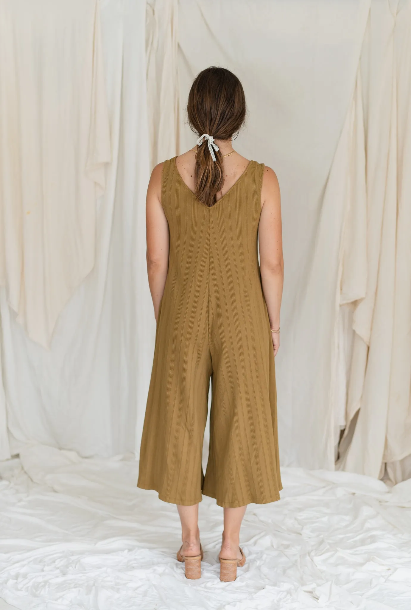 Willow Wide Rib Jumpsuit - Antique Bronze