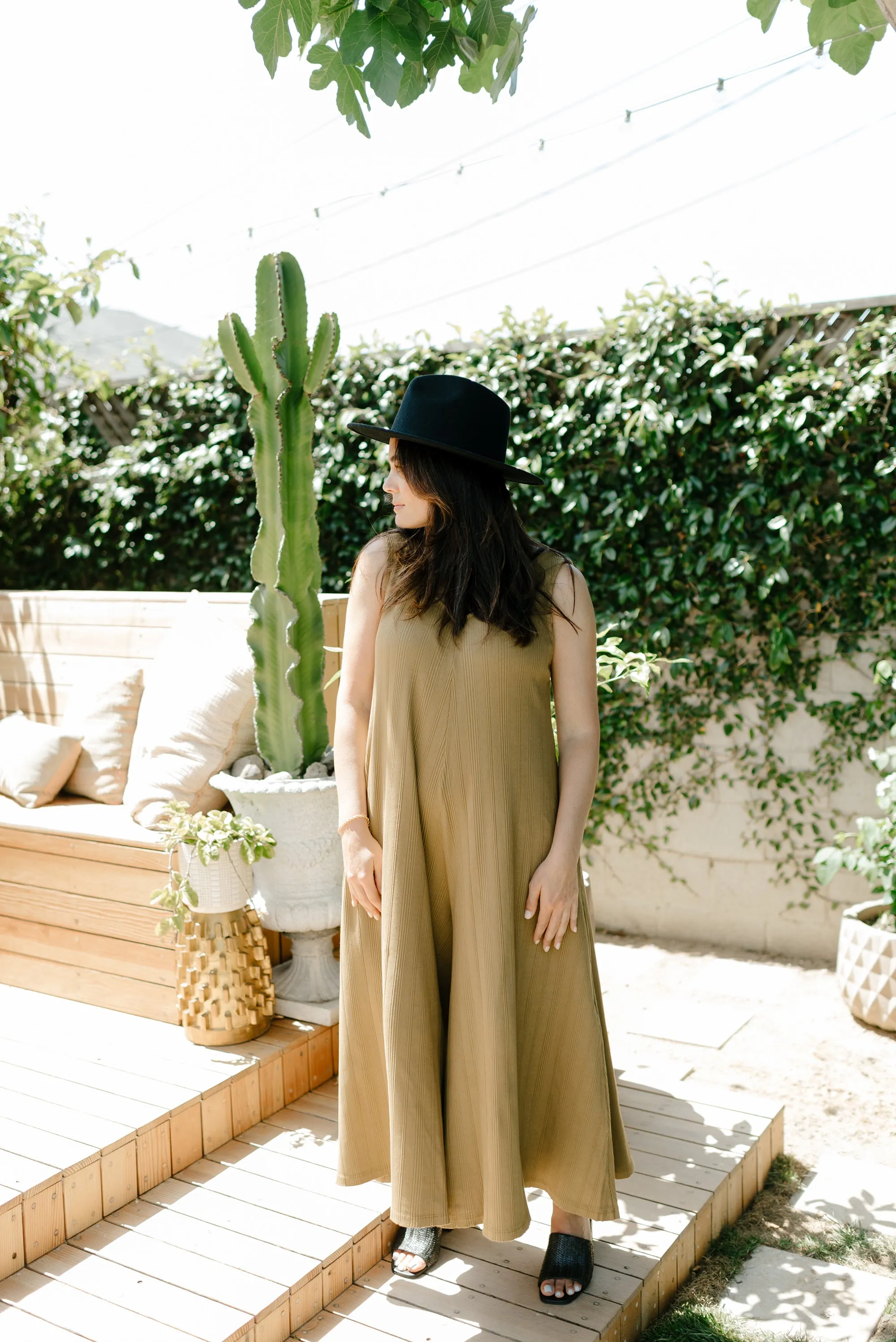 Willow Wide Rib Jumpsuit - Antique Bronze