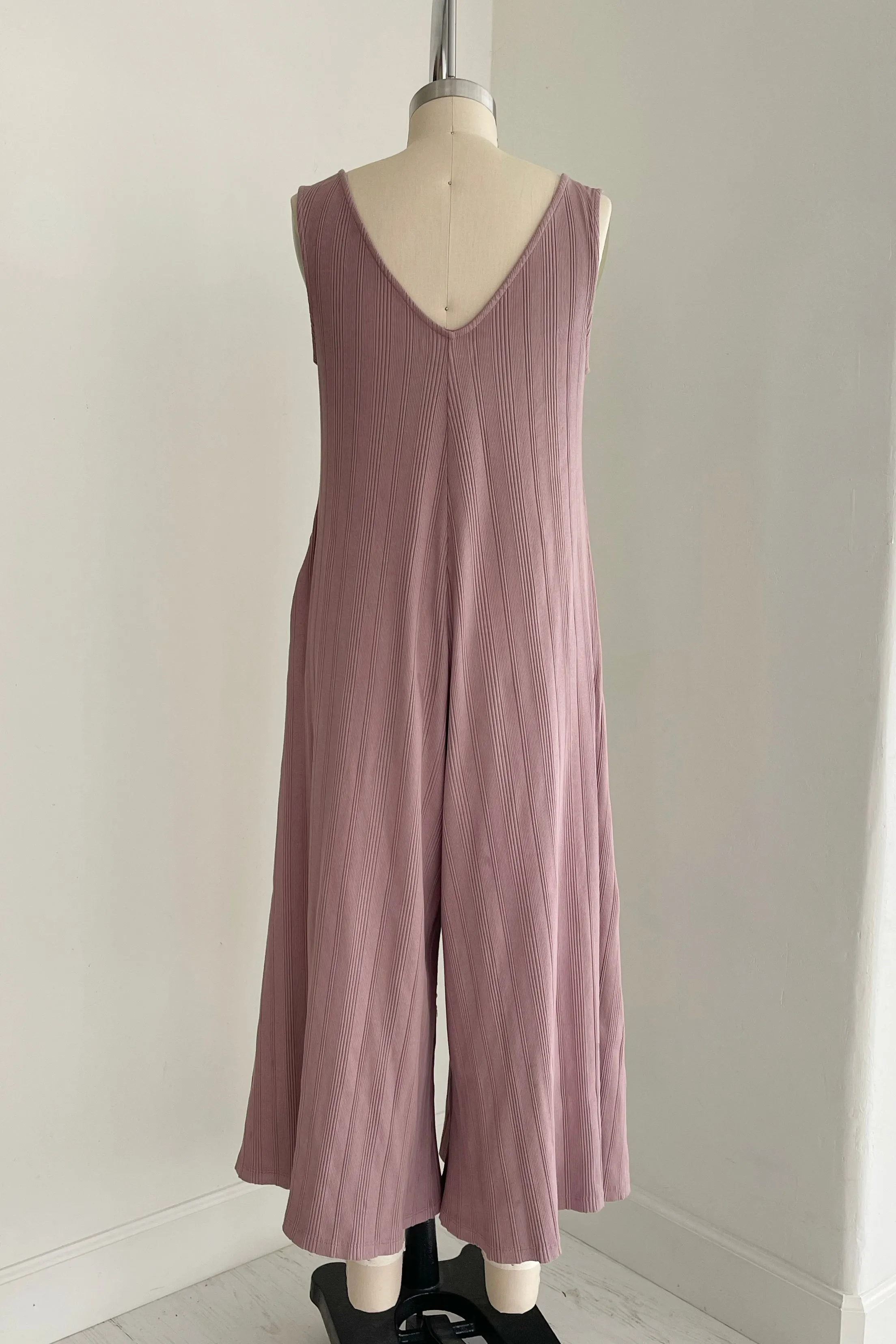 Willow Wide Rib Jumpsuit - Plush Mauve