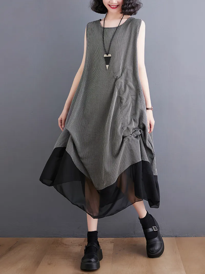 Women's Comfort and Stylish Loose Sleeveless Midi Dress