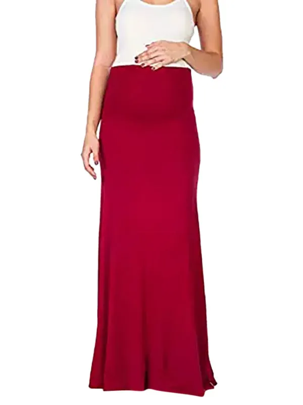 Women's Maternity Solid Colour Floor Length Skirt