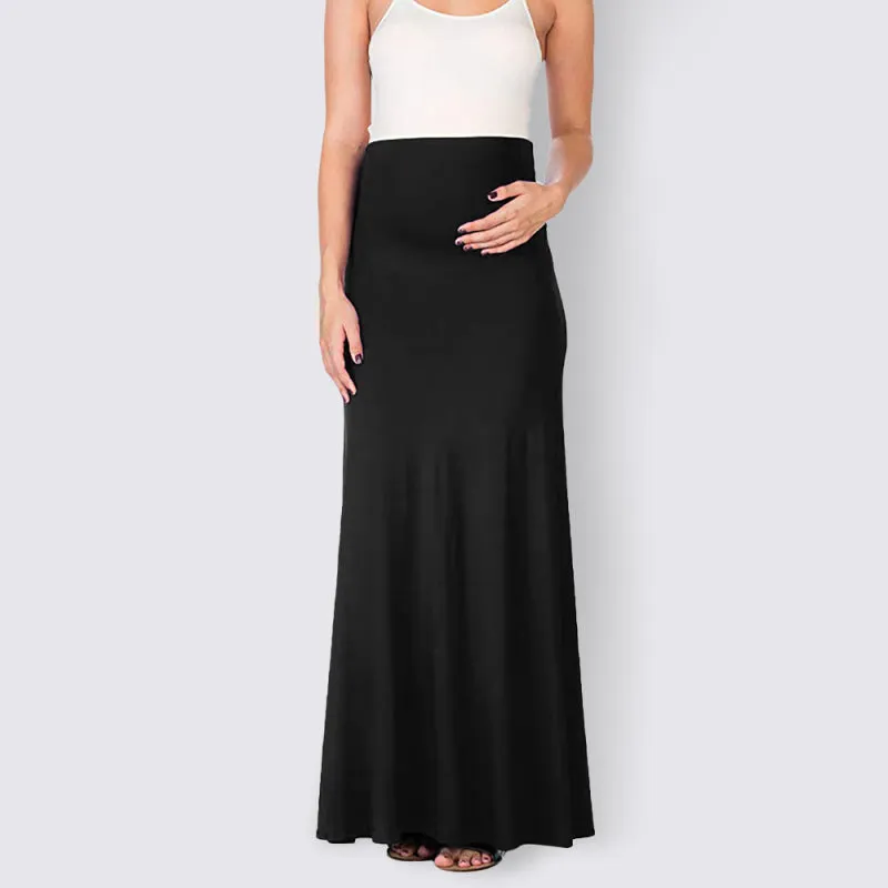 Women's Maternity Solid Colour Floor Length Skirt