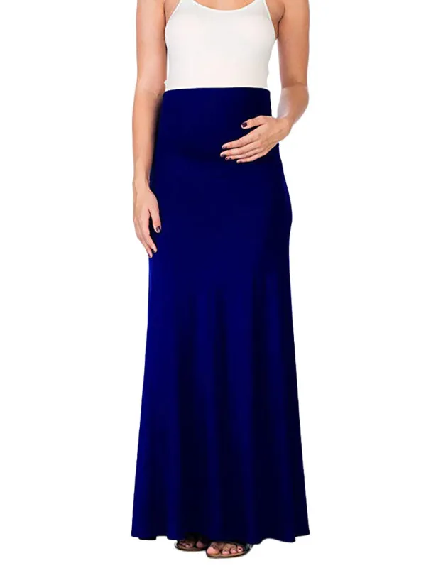 Women's Maternity Solid Colour Floor Length Skirt